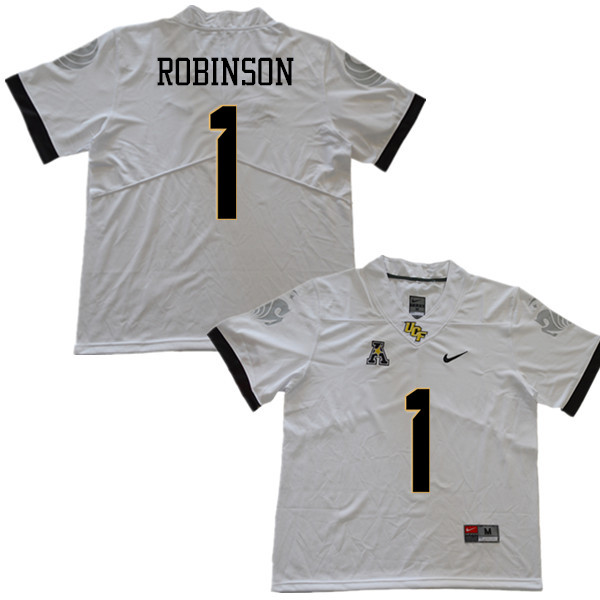 Men #1 Jaylon Robinson UCF Knights College Football Jerseys Sale-White - Click Image to Close